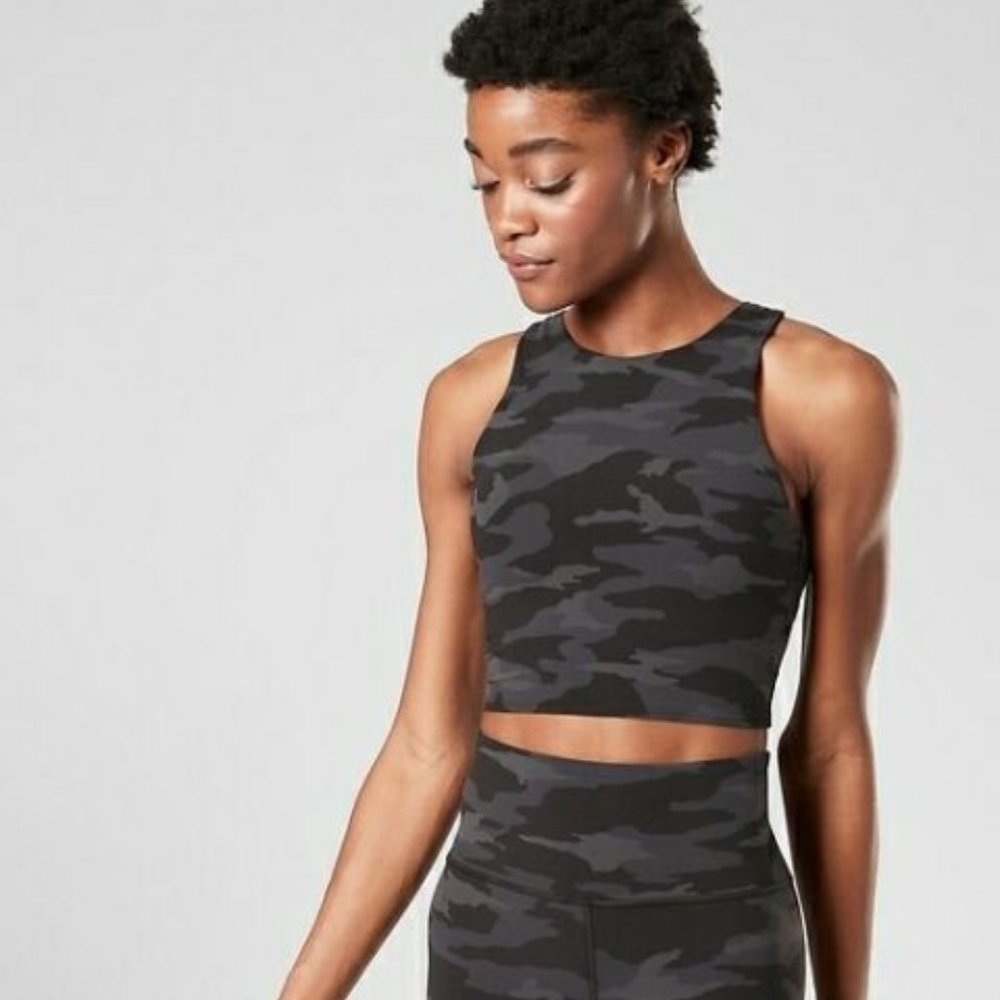 Athleta Conscious crop in Black Camo